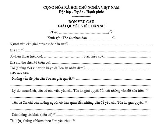 Mẫu đơn ly hôn thuận tình